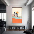 Artronauts Glass Print S | 72x46 cm | 28.3"x18.1" / Walnut Golden Single Bloom– Bohemian Tempered Glass Wall Art