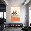 Artronauts Glass Print S | 72x46 cm | 28.3"x18.1" / Gold Golden Single Bloom– Bohemian Tempered Glass Wall Art