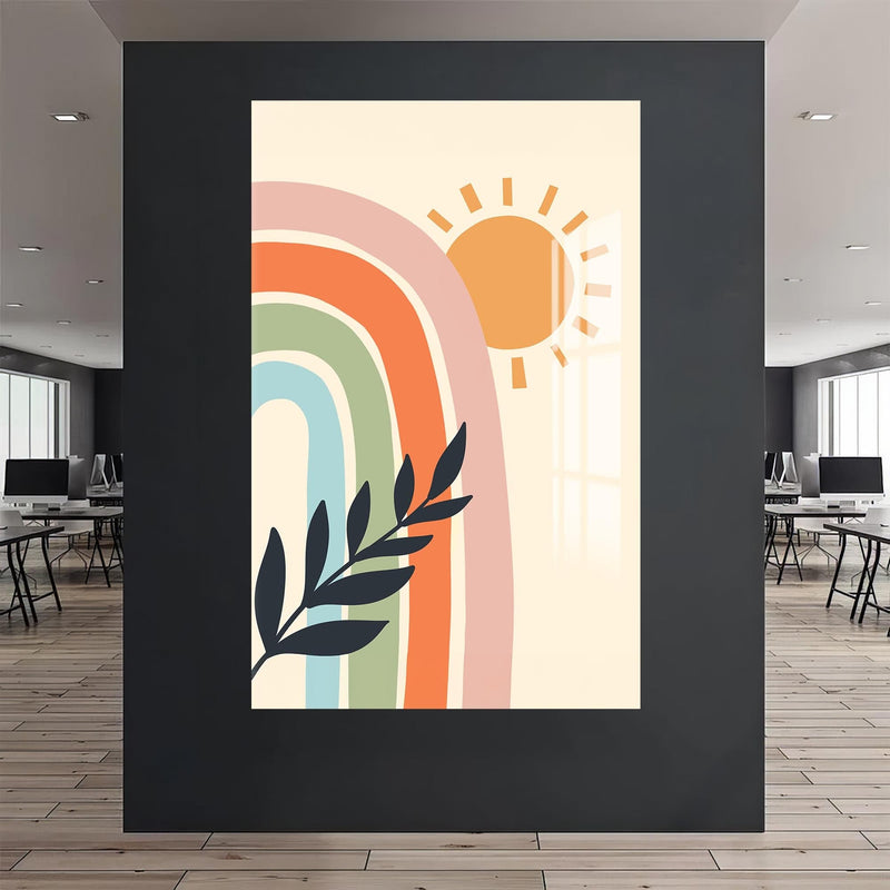 Artronauts Glass Print Pastel Leaf Drift– Bohemian Tempered Glass Wall Art