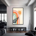 Artronauts Glass Print S | 72x46 cm | 28.3"x18.1" / Black Pastel Leaf Drift– Bohemian Tempered Glass Wall Art
