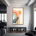 Artronauts Glass Print S | 72x46 cm | 28.3"x18.1" / Walnut Pastel Leaf Drift– Bohemian Tempered Glass Wall Art