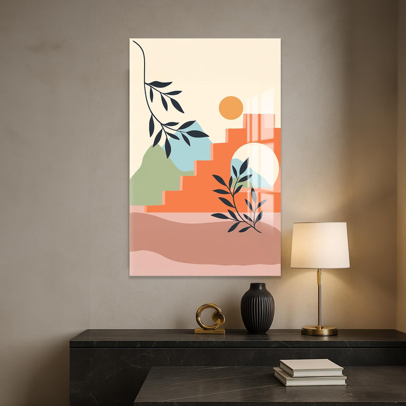 Artronauts Glass Print Earthy Horizon– Bohemian Tempered Glass Wall Art