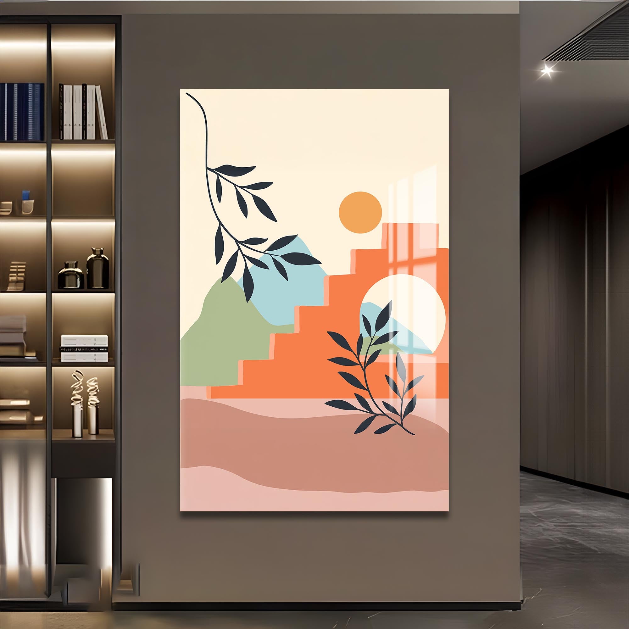 Earthy Horizon– Bohemian Tempered Glass Wall Art