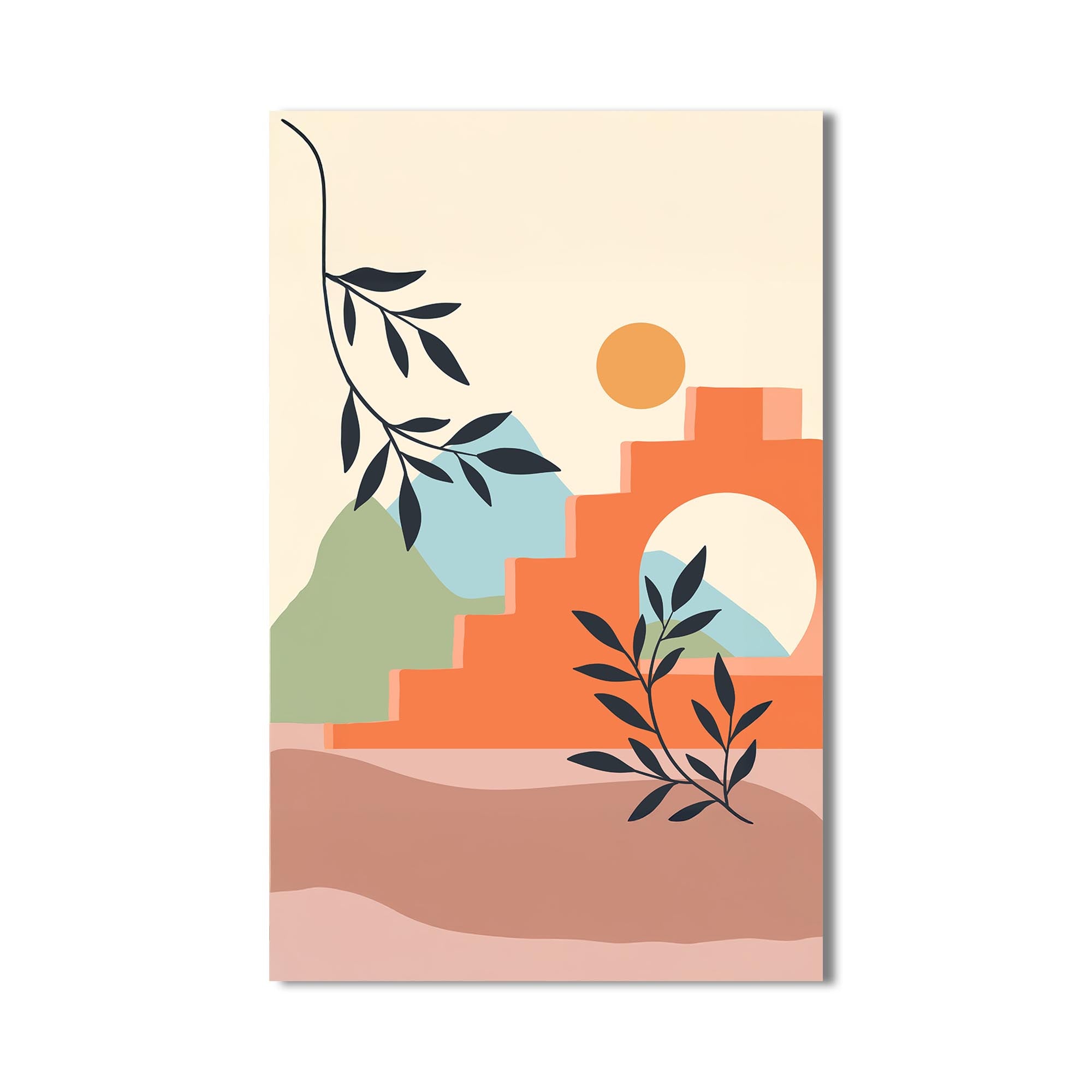 Earthy Horizon– Bohemian Tempered Glass Wall Art