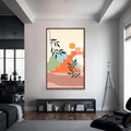 Artronauts Glass Print S | 72x46 cm | 28.3"x18.1" / Walnut Earthy Horizon– Bohemian Tempered Glass Wall Art