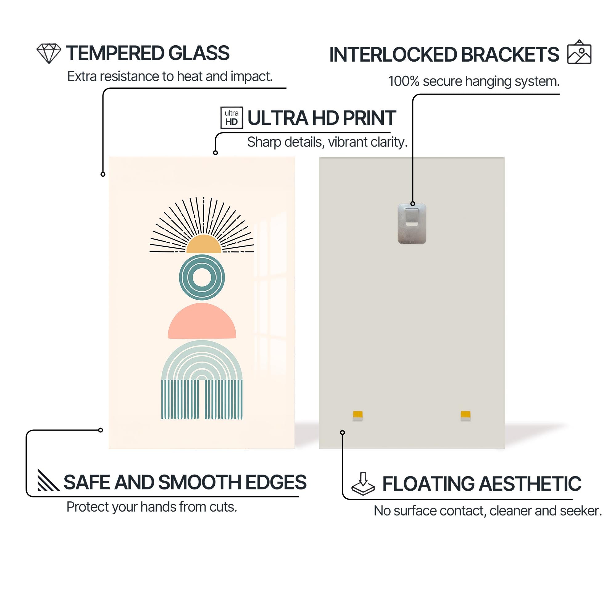 Desert Arches– Bohemian Tempered Glass Wall Art