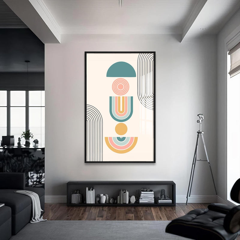 Artronauts Glass Print S | 72x46 cm | 28.3"x18.1" / Black Terracotta Steps– Bohemian Tempered Glass Wall Art
