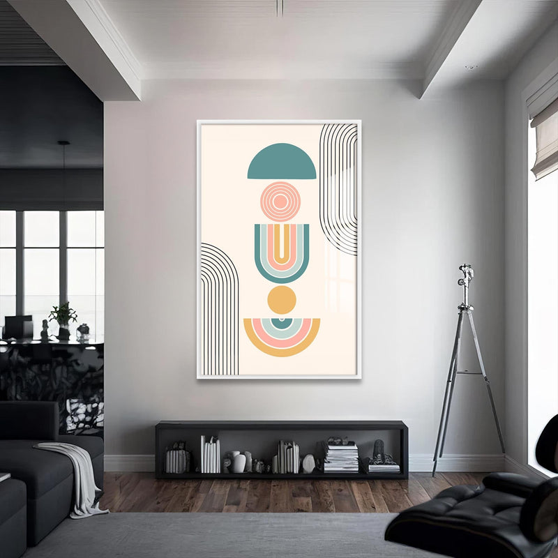 Artronauts Glass Print S | 72x46 cm | 28.3"x18.1" / White Terracotta Steps– Bohemian Tempered Glass Wall Art