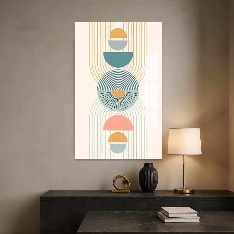Artronauts Glass Print Sunburst Totem– Bohemian Tempered Glass Wall Art