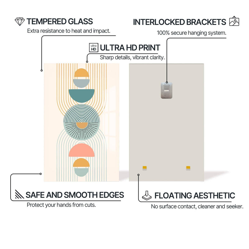 Artronauts Glass Print Sunburst Totem– Bohemian Tempered Glass Wall Art