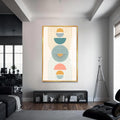 Artronauts Glass Print S | 72x46 cm | 28.3"x18.1" / Gold Sunburst Totem– Bohemian Tempered Glass Wall Art
