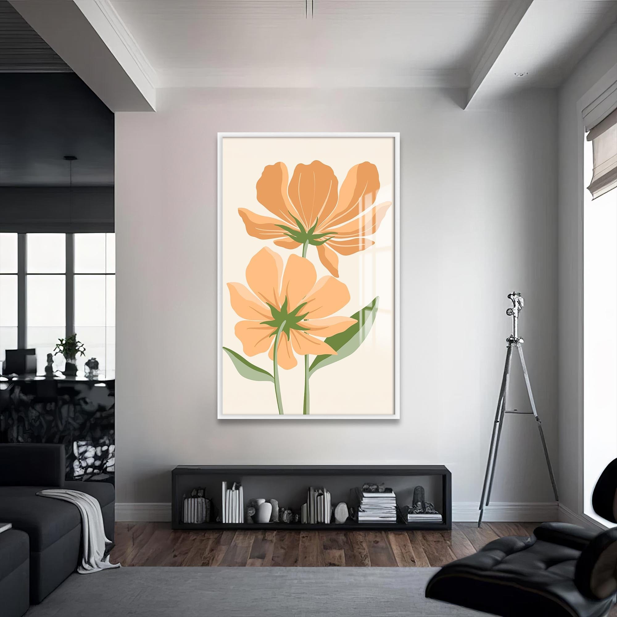 Artronauts Glass Print S | 72x46 cm | 28.3"x18.1" / White Modern Totem– Bohemian Tempered Glass Wall Art