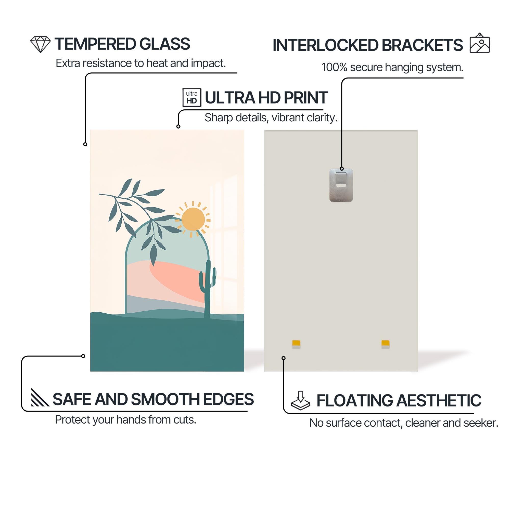 Desert Archscape– Bohemian Tempered Glass Wall Art