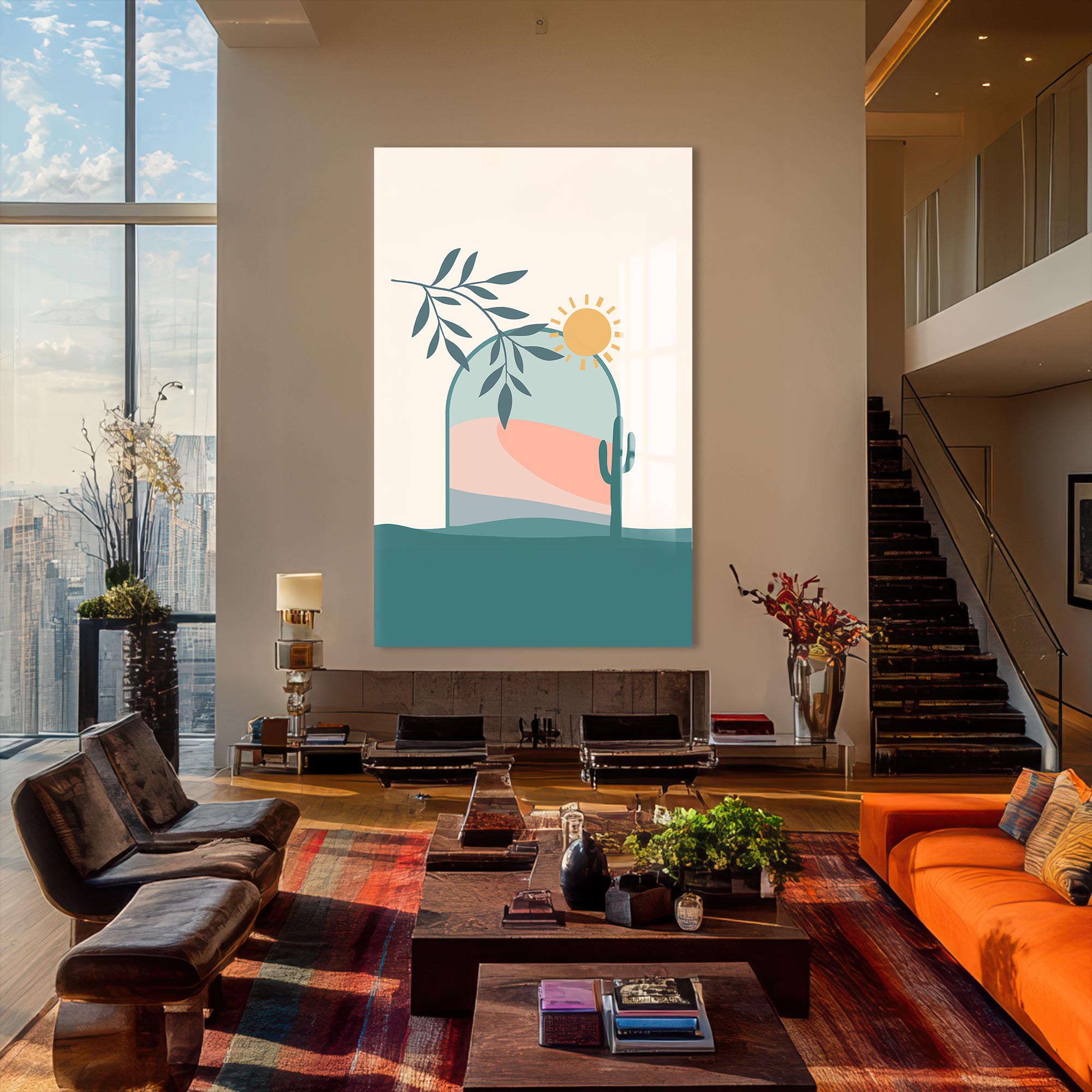 Desert Archscape– Bohemian Tempered Glass Wall Art