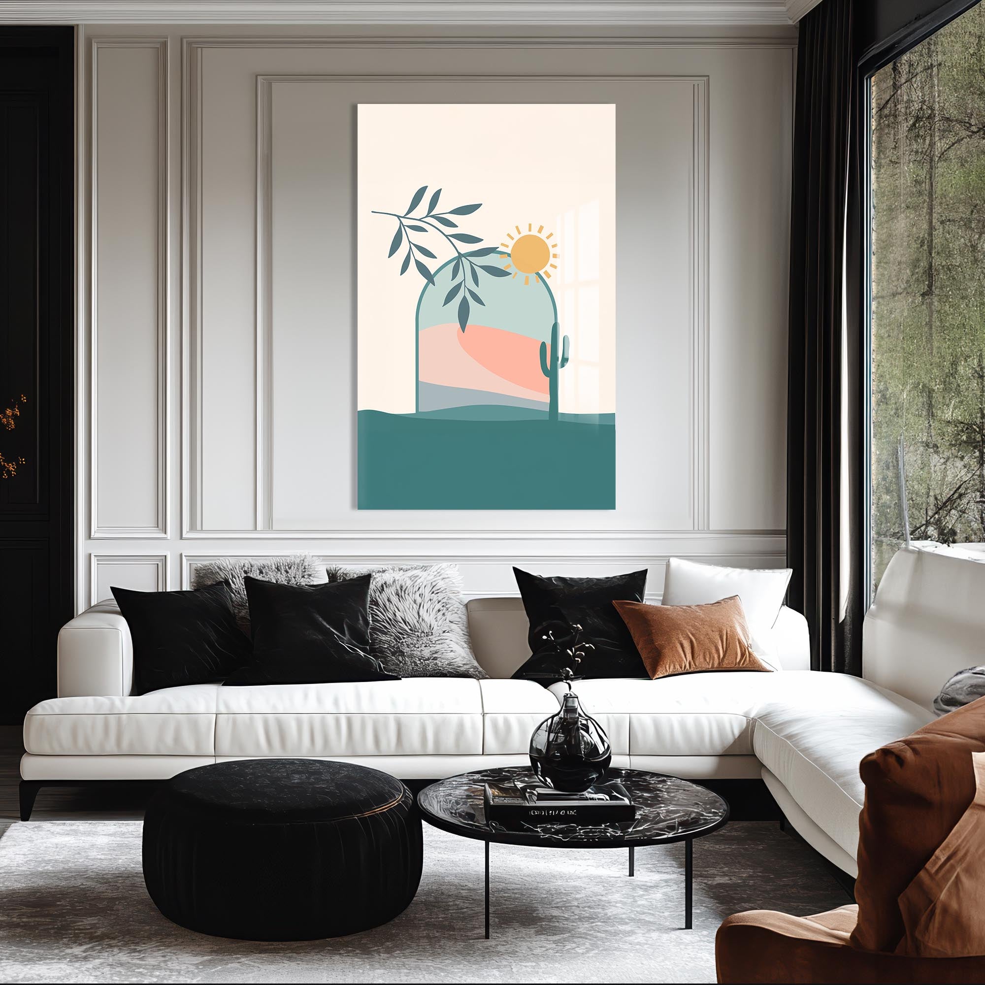 Desert Archscape– Bohemian Tempered Glass Wall Art
