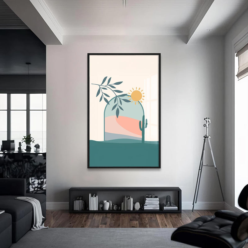 Artronauts Glass Print S | 72x46 cm | 28.3"x18.1" / Black Desert Archscape– Bohemian Tempered Glass Wall Art