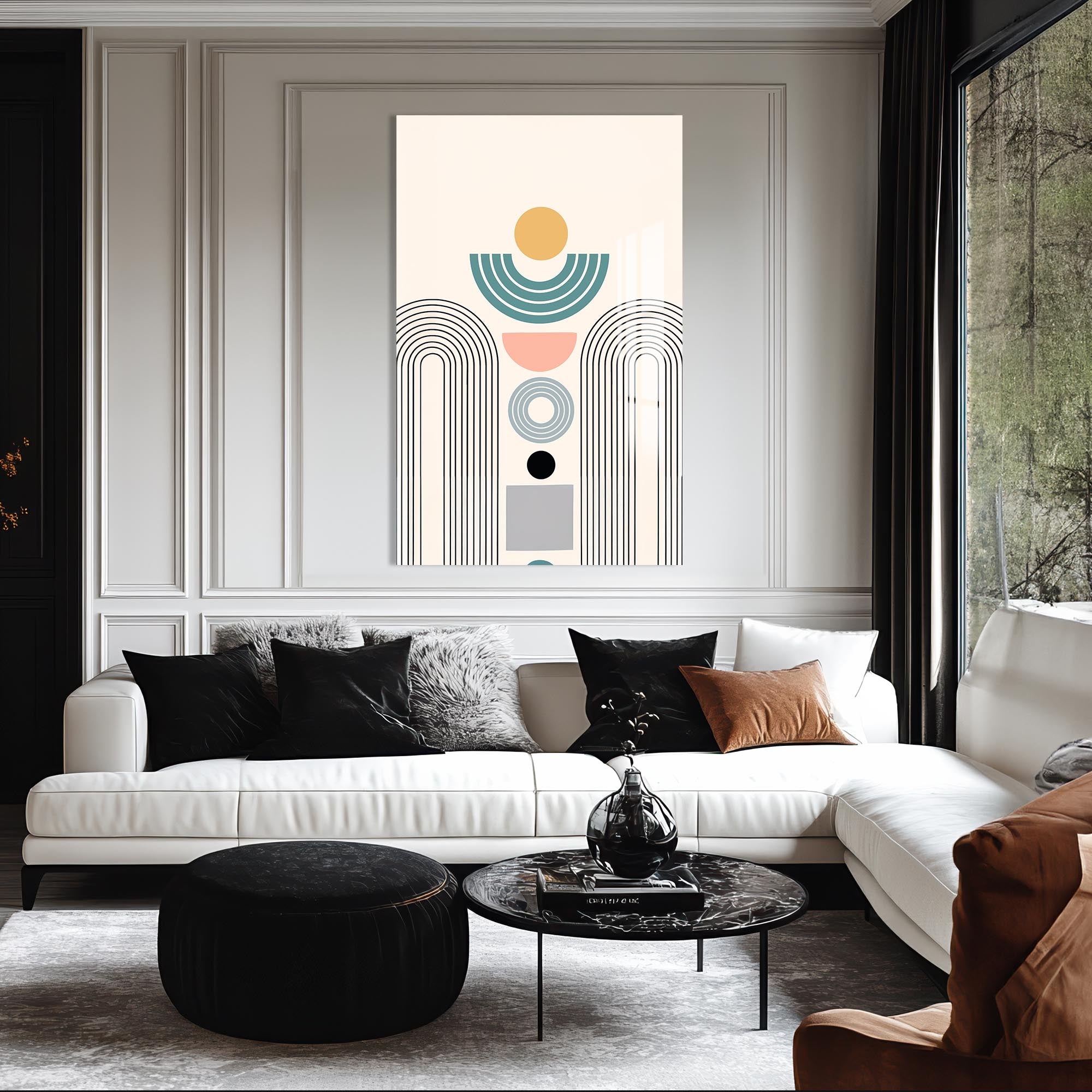 Solar Geometry– Bohemian Tempered Glass Wall Art