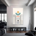 Artronauts Glass Print S | 72x46 cm | 28.3"x18.1" / White Solar Geometry– Bohemian Tempered Glass Wall Art