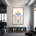 Artronauts Glass Print S | 72x46 cm | 28.3"x18.1" / Walnut Solar Geometry– Bohemian Tempered Glass Wall Art