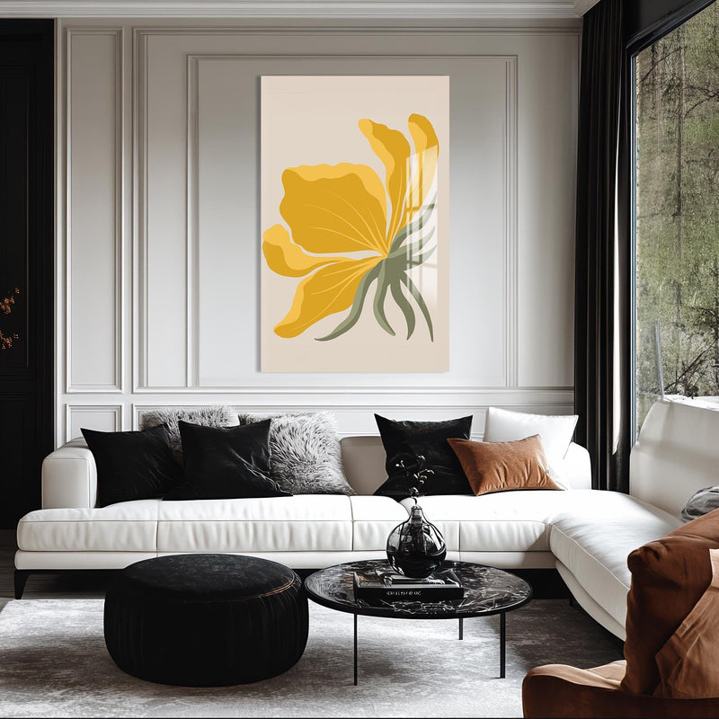 Artronauts Glass Print Golden Petal Flow– Bohemian Tempered Glass Wall Art