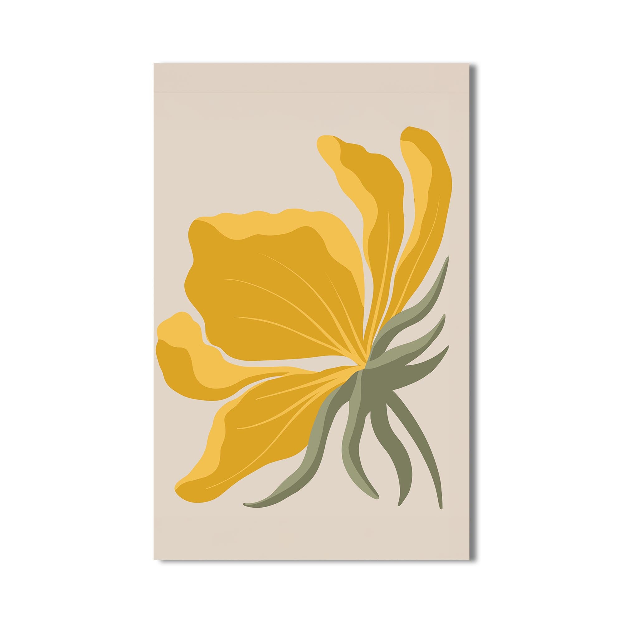 Golden Petal Flow– Bohemian Tempered Glass Wall Art