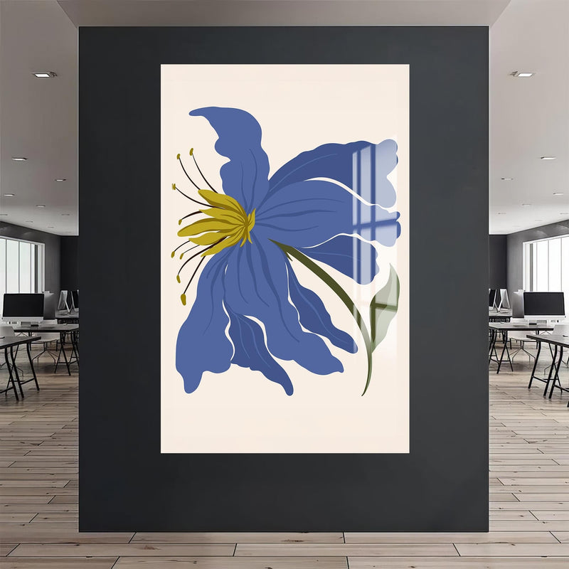Artronauts Glass Print Blue Lily Poise– Bohemian Tempered Glass Wall Art