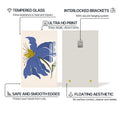 Artronauts Glass Print Blue Lily Poise– Bohemian Tempered Glass Wall Art