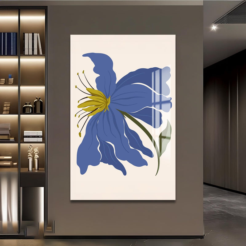 Artronauts Glass Print Blue Lily Poise– Bohemian Tempered Glass Wall Art