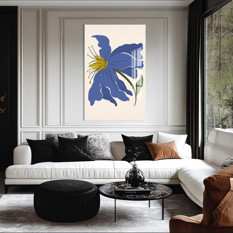 Artronauts Glass Print Blue Lily Poise– Bohemian Tempered Glass Wall Art