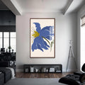 Artronauts Glass Print S | 72x46 cm | 28.3"x18.1" / Walnut Blue Lily Poise– Bohemian Tempered Glass Wall Art