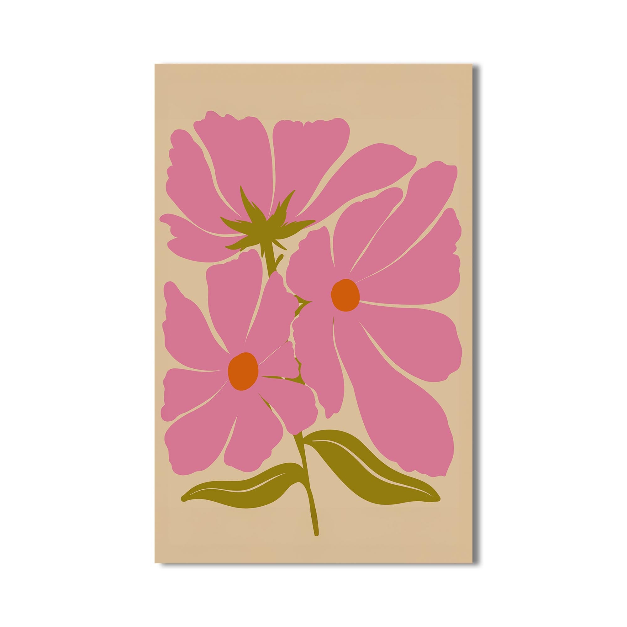 Pink Cosmos Bloom– Bohemian Tempered Glass Wall Art