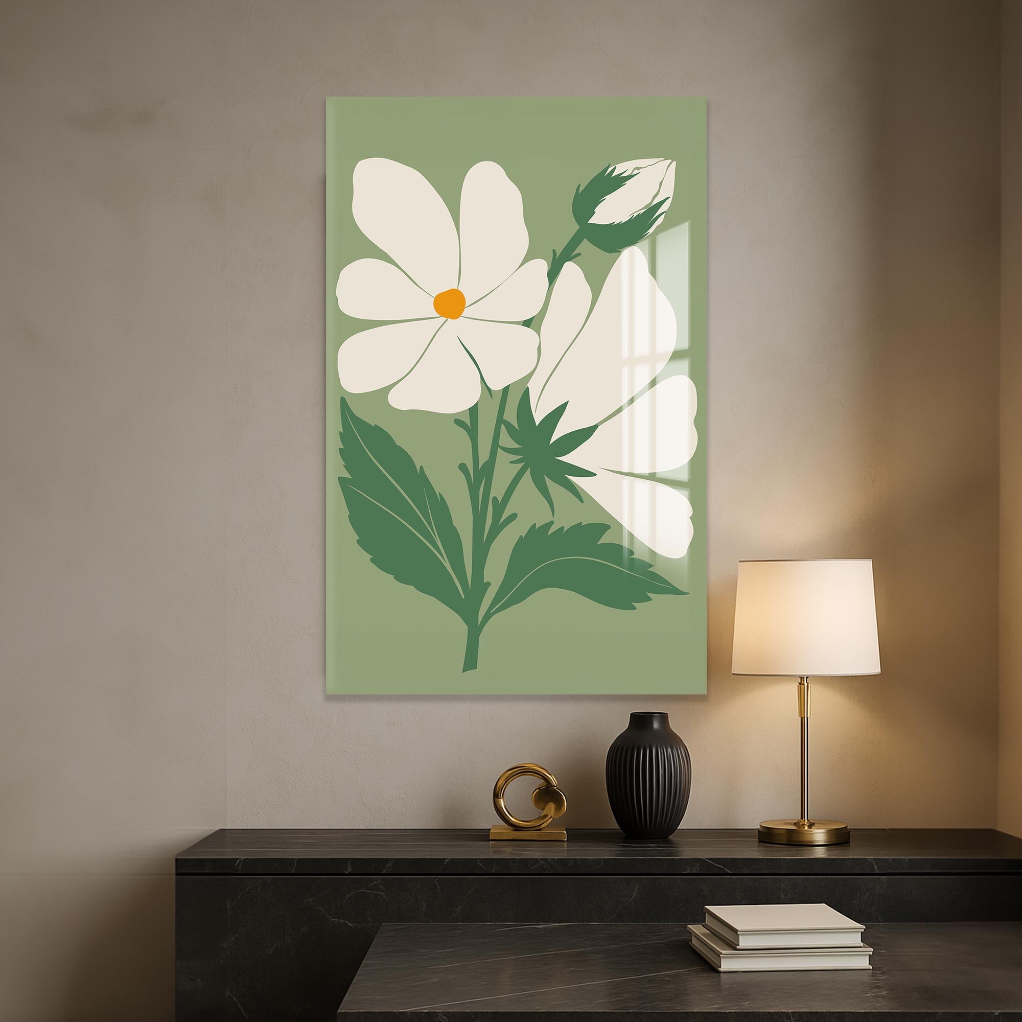 Artronauts Glass Print Sage Botanical Calm– Bohemian Tempered Glass Wall Art