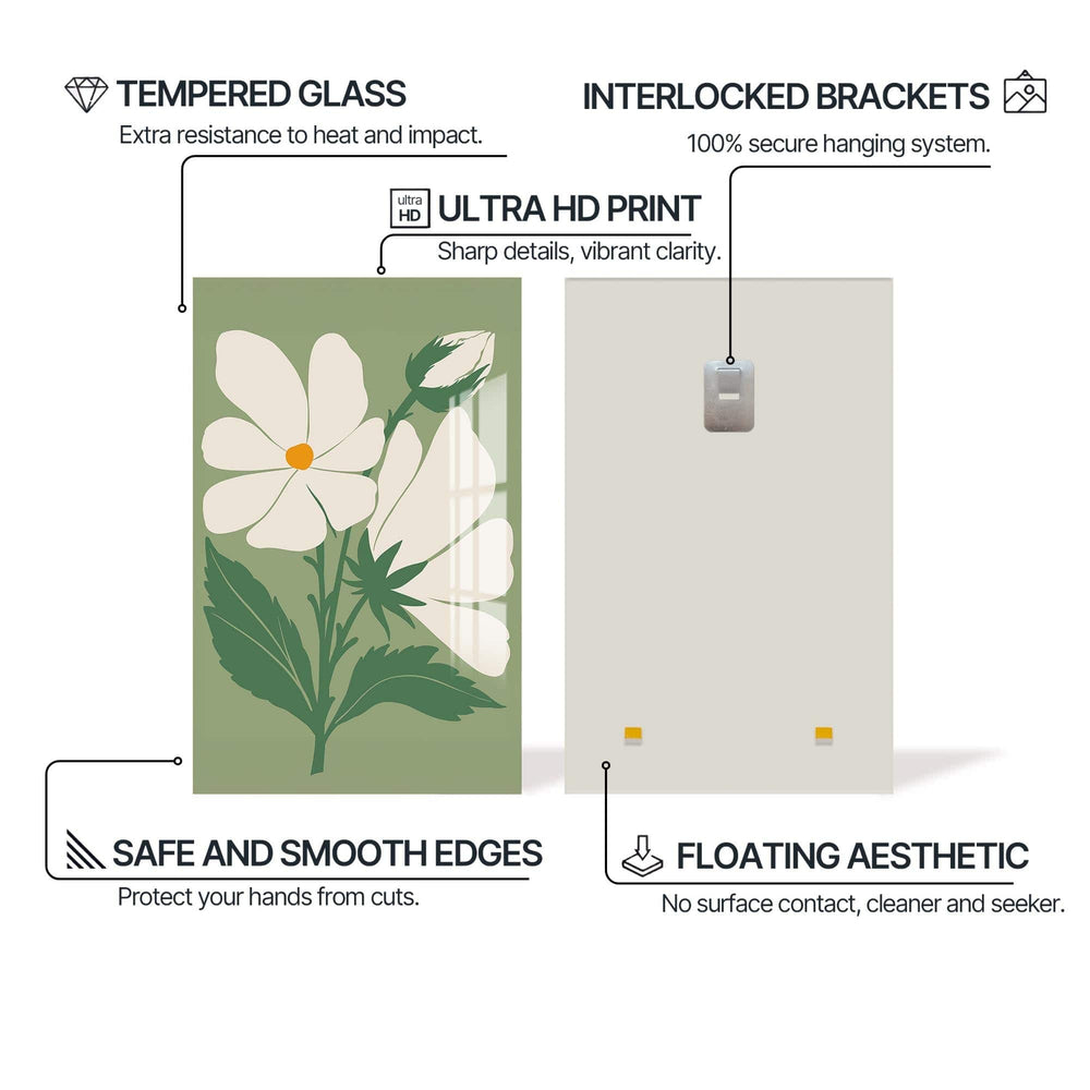 Artronauts Glass Print Sage Botanical Calm– Bohemian Tempered Glass Wall Art