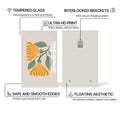 Artronauts Glass Print Golden Botanical Duo– Bohemian Tempered Glass Wall Art