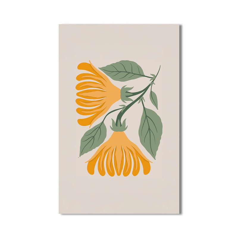 Artronauts Glass Print Golden Botanical Duo– Bohemian Tempered Glass Wall Art