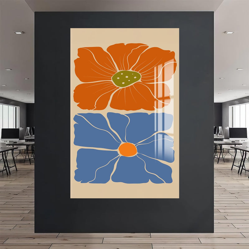 Artronauts Glass Print Retro Bloom Contrast– Bohemian Tempered Glass Wall Art
