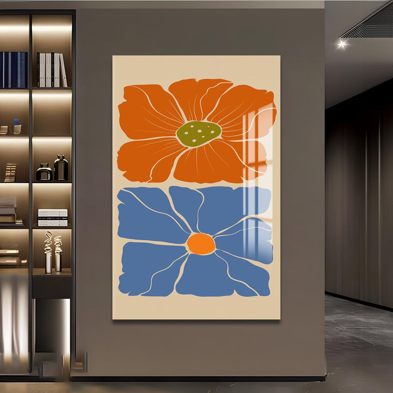 Artronauts Glass Print Retro Bloom Contrast– Bohemian Tempered Glass Wall Art