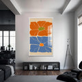 Artronauts Glass Print S | 72x46 cm | 28.3"x18.1" / White Retro Bloom Contrast– Bohemian Tempered Glass Wall Art