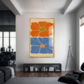 Artronauts Glass Print S | 72x46 cm | 28.3"x18.1" / Gold Retro Bloom Contrast– Bohemian Tempered Glass Wall Art