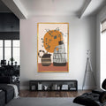 Artronauts Glass Print S | 72x46 cm | 28.3"x18.1" / Gold Sunlit Vessels– Bohemian Tempered Glass Wall Art
