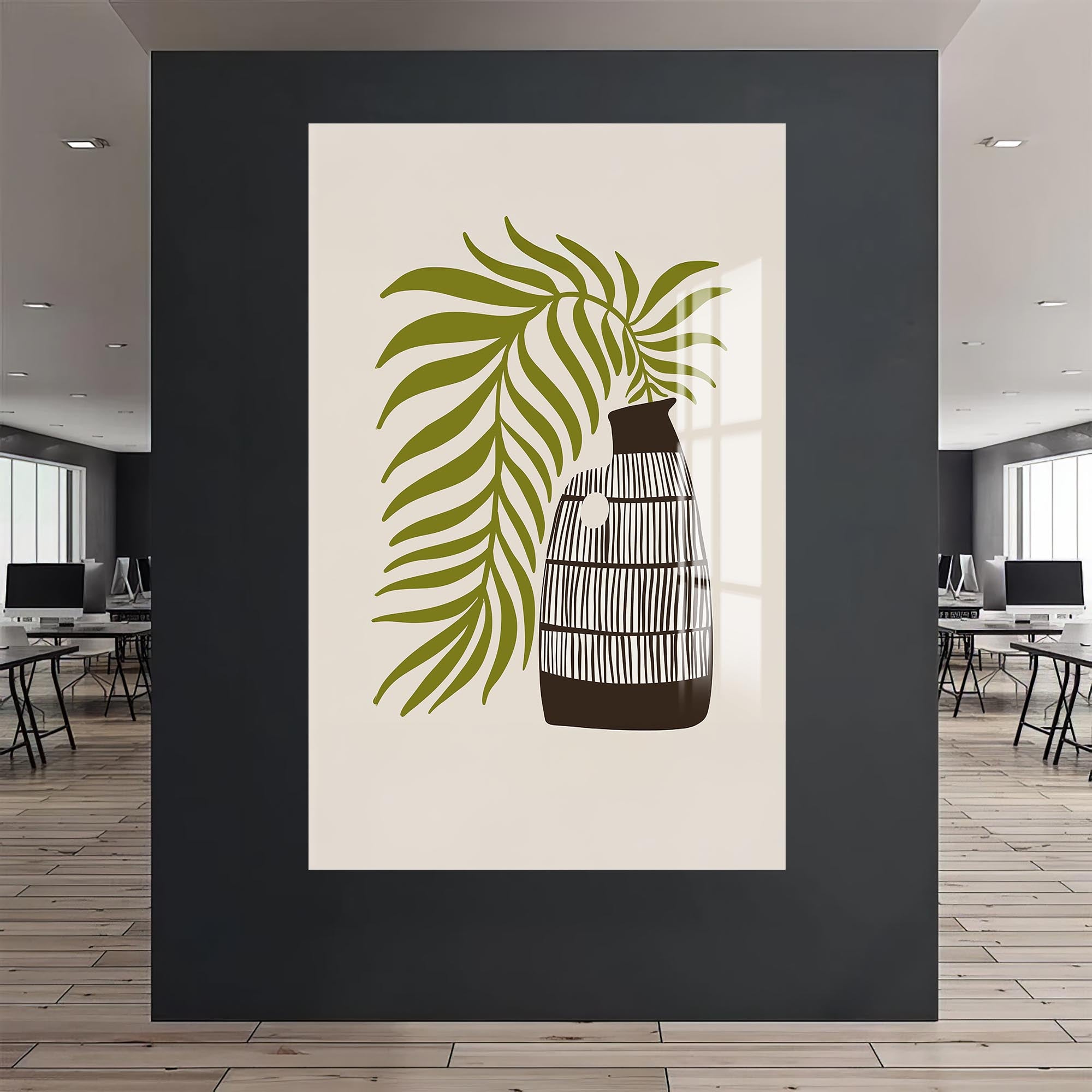 Palm Vessel– Bohemian Tempered Glass Wall Art