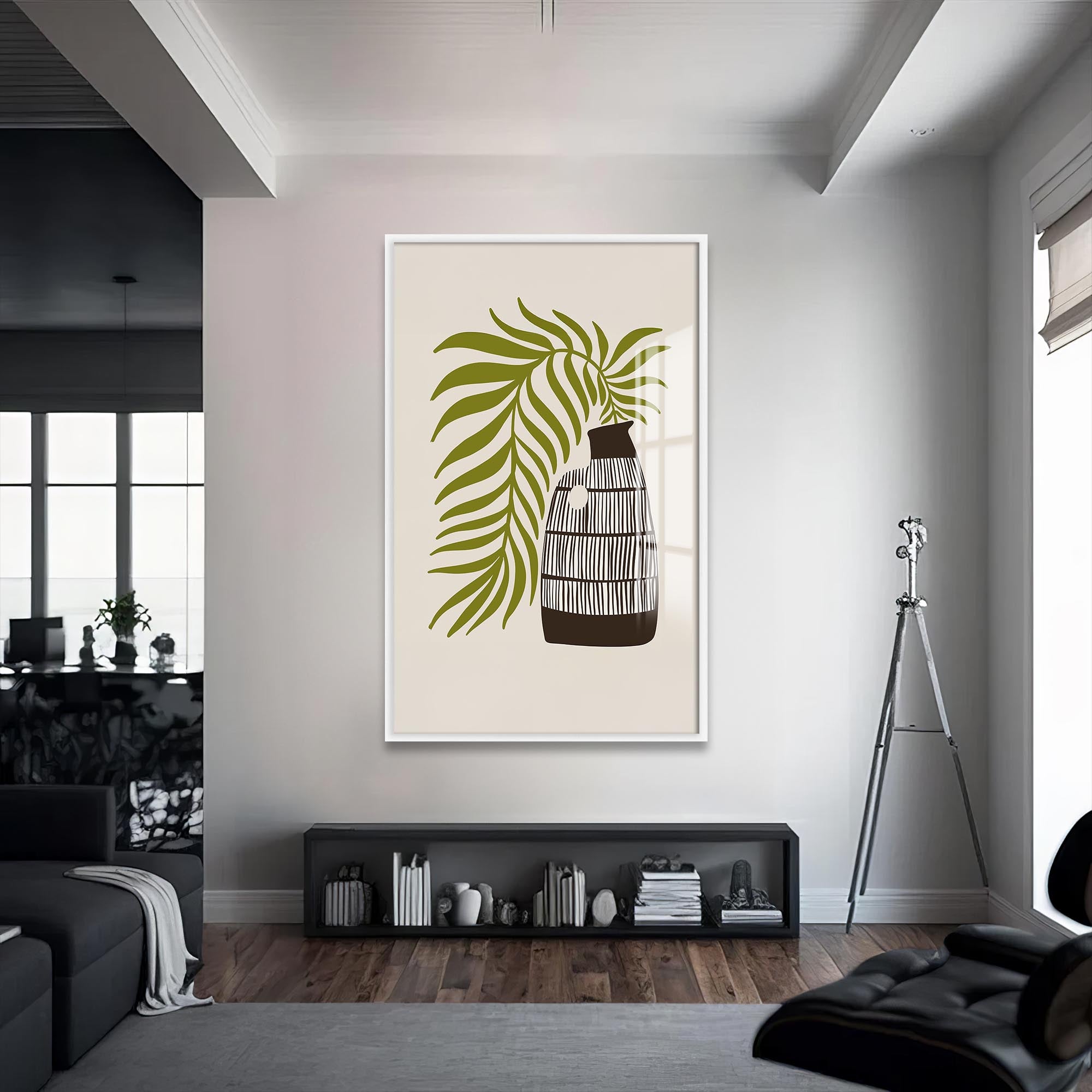 Palm Vessel– Bohemian Tempered Glass Wall Art