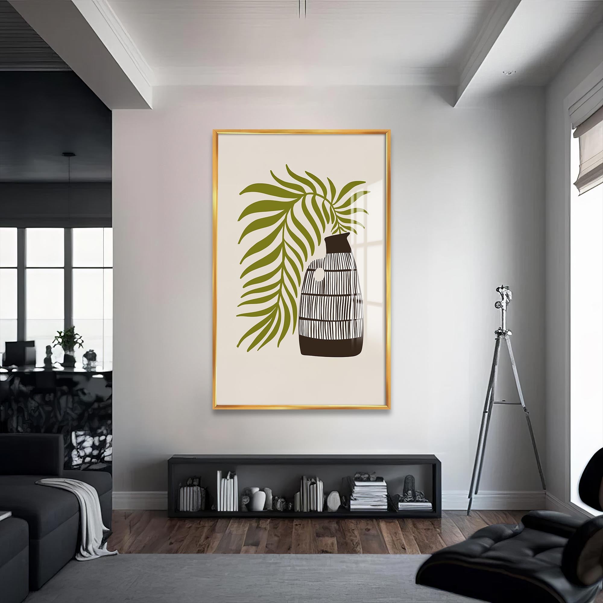 Palm Vessel– Bohemian Tempered Glass Wall Art