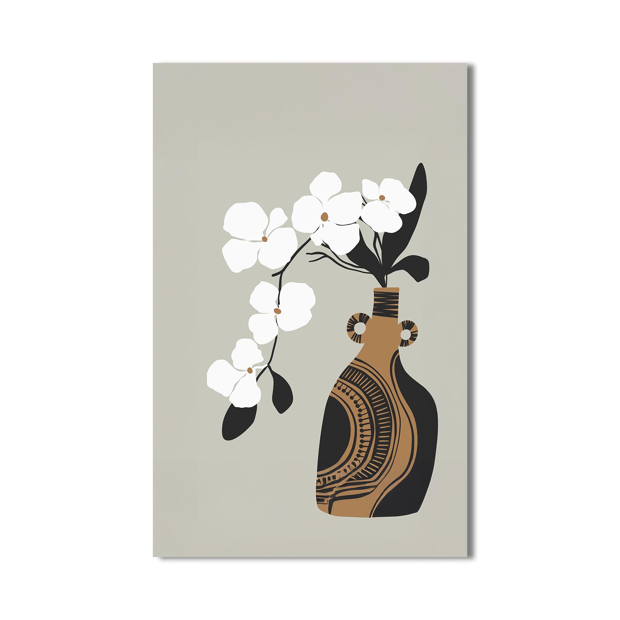 White Orchid Form– Bohemian Tempered Glass Wall Art
