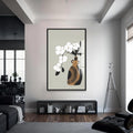 Artronauts Glass Print S | 72x46 cm | 28.3"x18.1" / Black White Orchid Form– Bohemian Tempered Glass Wall Art