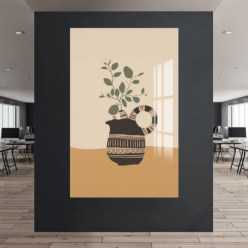 Artronauts Glass Print Earthy Pitcher– Bohemian Tempered Glass Wall Art