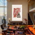 Artronauts Glass Print Rustic Leaf Vase– Bohemian Tempered Glass Wall Art