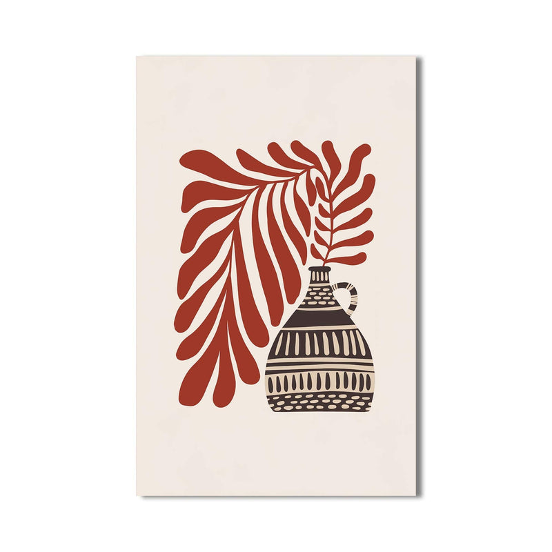Artronauts Glass Print Rustic Leaf Vase– Bohemian Tempered Glass Wall Art