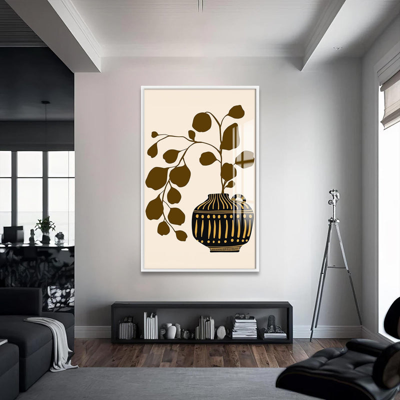 Artronauts Glass Print S | 72x46 cm | 28.3"x18.1" / White Olive Branch Vessel– Bohemian Tempered Glass Wall Art