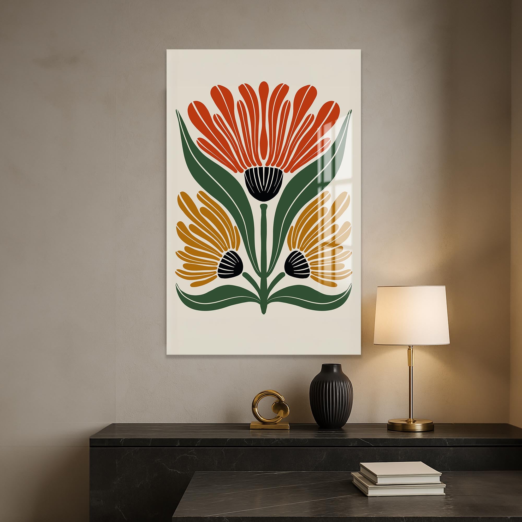 Artronauts Glass Print Heritage Floral Trio– Bohemian Tempered Glass Wall Art